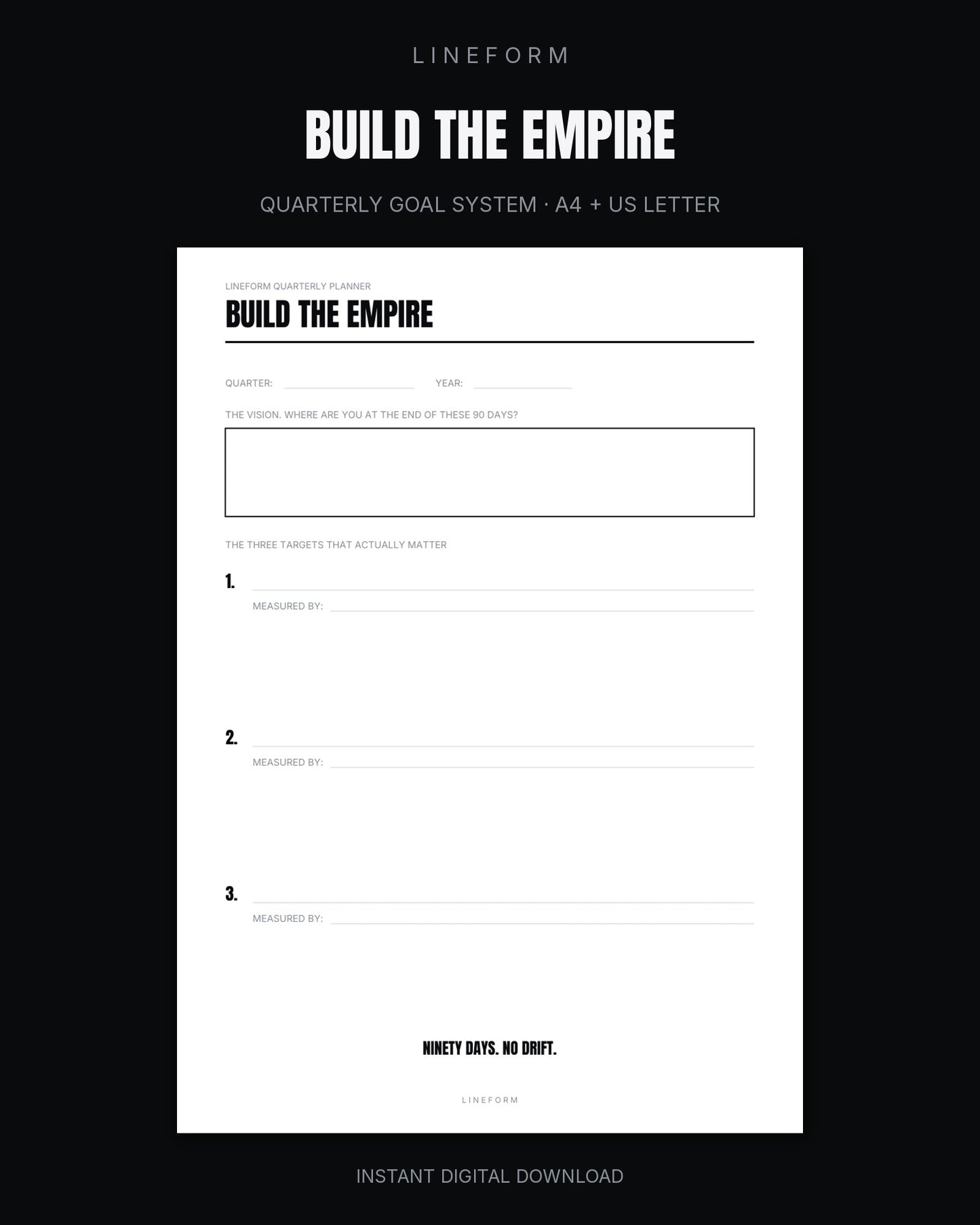 Build the Empire | Quarterly Goal Planner