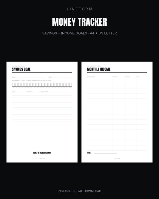 Money Tracker | Savings + Income Goals